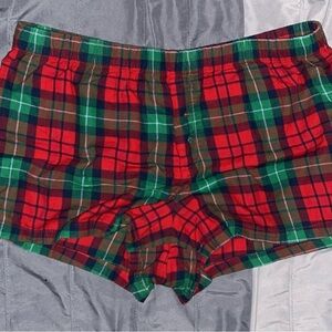 Wondershop Red and Green Plaid Women's Pajamas Shorts